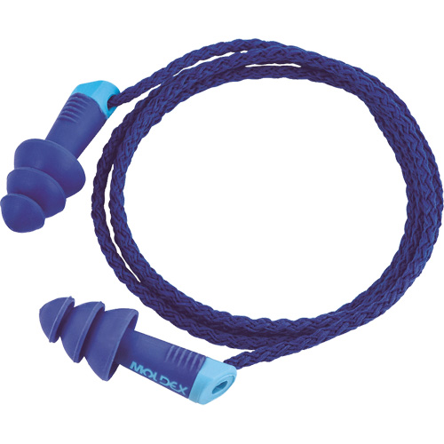 Bouchons d'oreilles r&eacute;utilisables et d&eacute;tectables Alphas, Avec cordon, Taille unique, Vrac - Sac en poly, NRR dB 27 Planification Entrepots Molloy