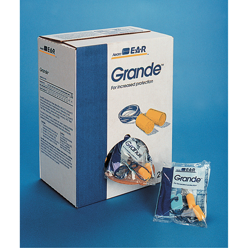 Bouchons d'oreilles classiques E-A-R, Vrac - Sac en poly, Grand, Avec cordon Planification Entrepots Molloy