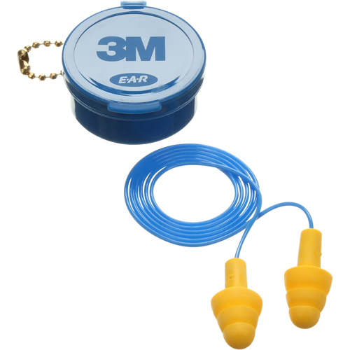 Bouchons d'oreilles pr&eacute;moul&eacute;s E-A-R Ultrafit, Avec cordon, Paire - Boîtier en plastique, 25 dB NRR, Taille unique Planification Entrepots Molloy