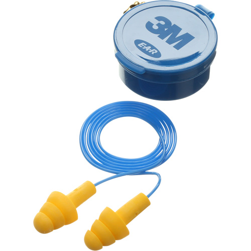 Bouchons d'oreilles pr&eacute;moul&eacute;s E-A-R Ultrafit, Avec cordon, Paire - Boîtier en plastique, 25 dB NRR, Taille unique Planification Entrepots Molloy