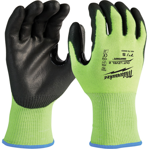 Gants haute visibilit&eacute; r&eacute;sistant aux coupures, Taille Petit, Calibre 15, Rev&ecirc;tement Nitrile/Polyur&eacute;thane, Enveloppe en Poly&eacute;thyl&egrave;ne, ANSI/ISEA 105 niveau 2 Planification Entrepots Molloy
