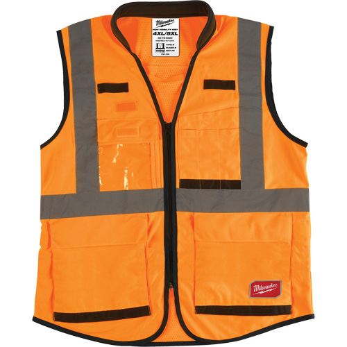 Performance Safety Vest, High Visibility Orange, 4X-Large/5X-Large Planification Entrepots Molloy