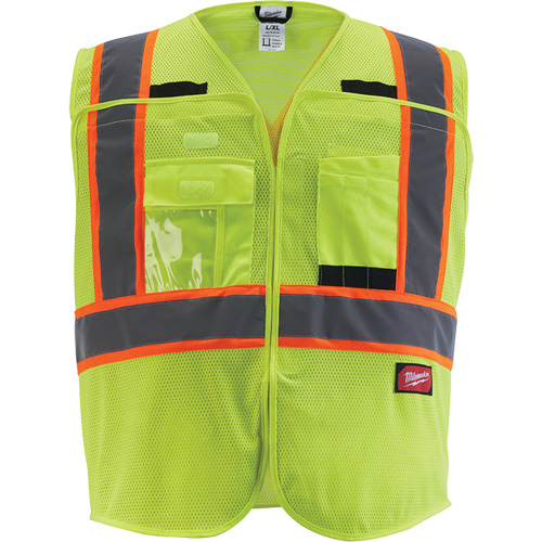 Veste de s&eacute;curit&eacute; pour signaleur, Jaune lime haute visibilit&eacute;, Moyen/Petit Planification Entrepots Molloy