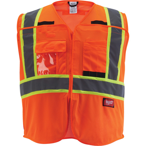 Veste de s&eacute;curit&eacute; pour signaleur, Orange haute visibilit&eacute;, Moyen/Petit Planification Entrepots Molloy