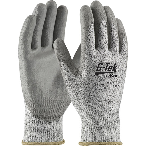 G-Tek&reg; PolyKor&reg; Cut-Resistant Glove, Size X-Small, 13 Gauge, Polyurethane Coated, Engineered Yarn Shell, ANSI/ISEA 105 Level 3 Planification Entrepots Molloy