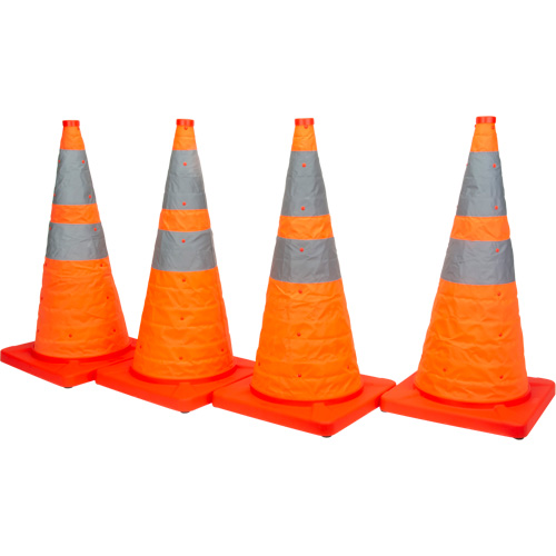 Collapsible Traffic Cone, 28" H, Orange Planification Entrepots Molloy
