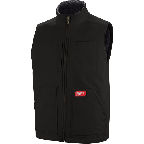 Heavy-Duty Sherpa-Lined Vest, Men's, Small, Black Planification Entrepots Molloy