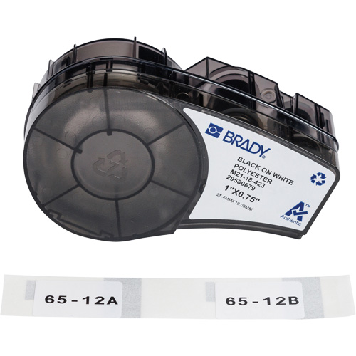 &eacute;tiquettes polyvalentes avec ruban pour environnements hostiles, Noir Planification Entrepots Molloy
