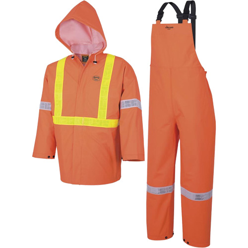 R85 Ensemble imperm&eacute;able de s&eacute;curit&eacute; 3 pi&egrave;ces ignifuge Element FR, Petit, Orange haute visibilit&eacute; Planification Entrepots Molloy