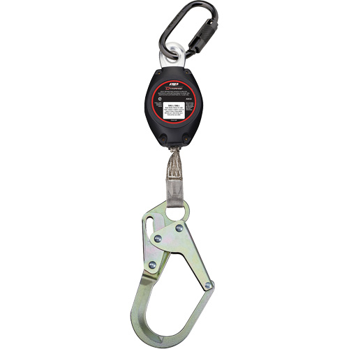 Cordage de s&eacute;curit&eacute; autor&eacute;tractable avec mousqueton moyen Dynamic, 7', Polyester, Pivotant Planification Entrepots Molloy
