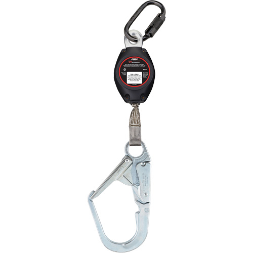 Cordage de s&eacute;curit&eacute; autor&eacute;tractable avec grand mousqueton Dynamic, 7', Polyester, Pivotant Planification Entrepots Molloy