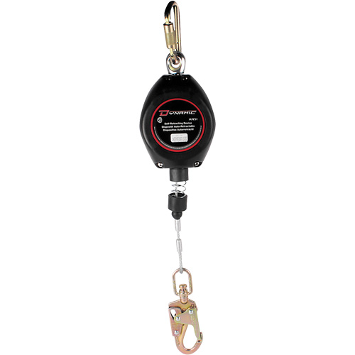 Cordage de s&eacute;curit&eacute; autor&eacute;tractable Dynamic, 20', Acier galvanis&eacute;, Pivotant Planification Entrepots Molloy