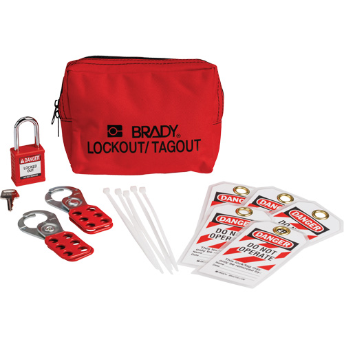 Lockout Tagout Kit with Nylon Safety Padlock in Pouch, Electrical Kit, 14 Components Planification Entrepots Molloy
