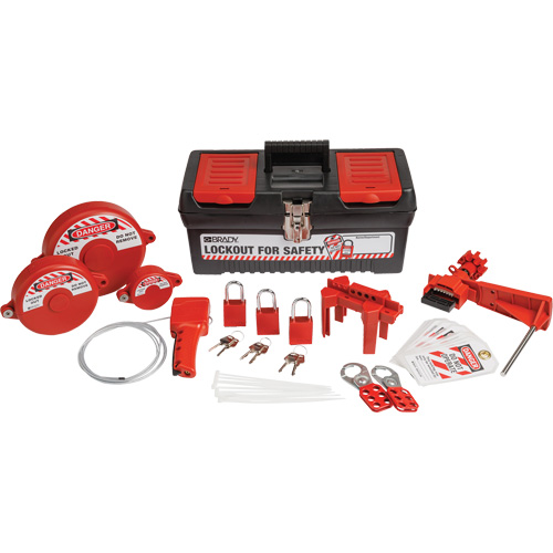 Lockout Tagout Kit with Aluminum Safety Padlocks in Toolbox, Valve Kit, 32 Components Planification Entrepots Molloy