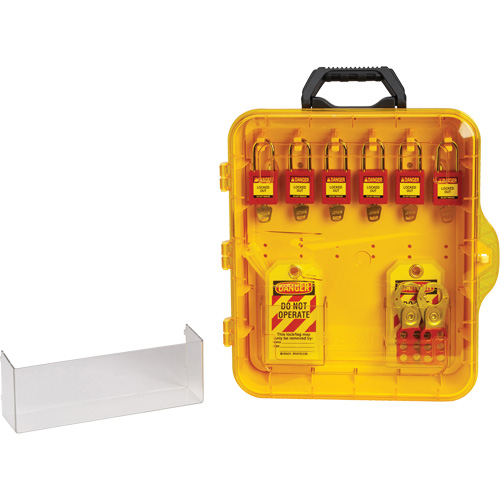Lockout Station with Keyed Alike Nylon Safety Lockout Padlocks, Plastic Padlocks, 6 Padlock Capacity, Padlocks Included Planification Entrepots Molloy