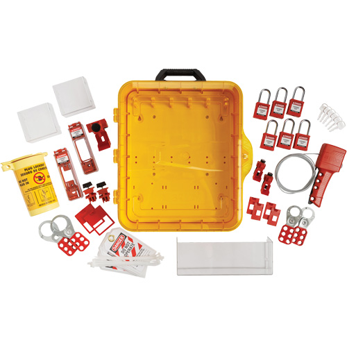Electrical Lockout Station with Keyed Different Nylon Safety Lockout Padlocks, Plastic Padlocks, 60 Padlock Capacity, Padlocks Included Planification Entrepots Molloy
