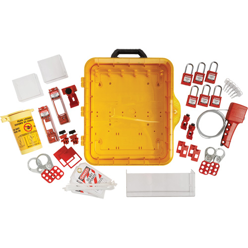Electrical Lockout Station with Keyed Alike Nylon Safety Lockout Padlocks, Plastic Padlocks, 55 Padlock Capacity, Padlocks Included Planification Entrepots Molloy