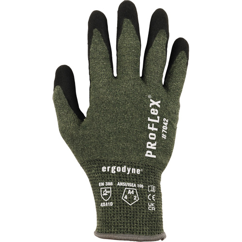 Gants r&eacute;sistant &agrave; la coupe Proflex 7042, Taille Petit, Calibre 18, Rev&ecirc;tement Nitrile, Enveloppe en Aramide, ASTM ANSI niveau A4/EN 388 niveau D Planification Entrepots Molloy