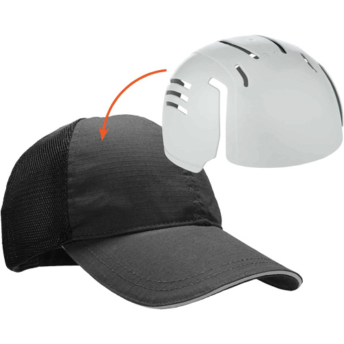 Skullerz 8946 Standard Baseball Cap with Bump Cap Insert, Black Planification Entrepots Molloy