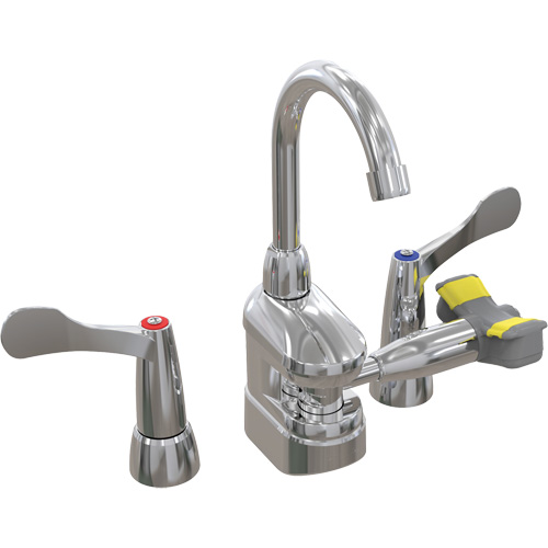 Swing-Activated Faucet/Eyewash with Wristblade Faucet Valves, Sink Mount Installation Planification Entrepots Molloy
