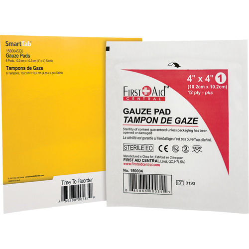 Recharge de gaze SmartCompliance, Tampon, 4" lo x 4" la, St&eacute;rile, Dispositif m&eacute;dical Classe 1 Planification Entrepots Molloy