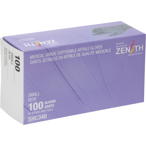 Medical Grade Disposable Gloves, Small, Nitrile, 6-mil, Powder-Free, Black, Class 2 Planification Entrepots Molloy