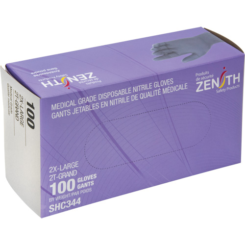 Medical Grade Disposable Gloves, 2X-Large, Nitrile, 6-mil, Powder-Free, Black, Class 2 Planification Entrepots Molloy