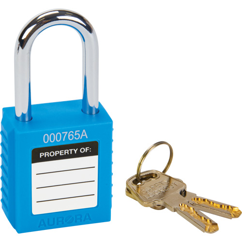 Safety Lock, Blue, Keyed Different, Thermoplastic, 1-1/2" Width Planification Entrepots Molloy