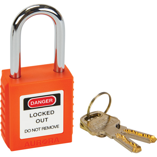 Safety Lock, Orange, Keyed Different, Thermoplastic, 1-1/2" Width Planification Entrepots Molloy