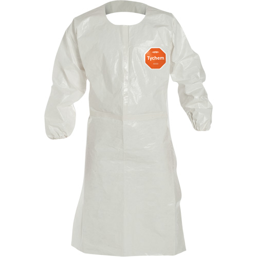 Disposable Sleeved Apron, Tychem&reg; 4000, White, 44" L Planification Entrepots Molloy