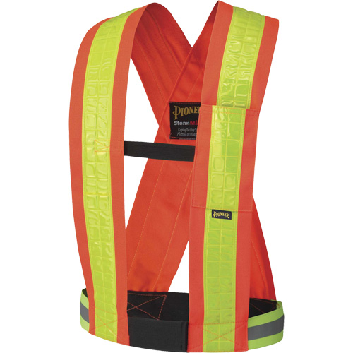 5593 Safety Sash, High Visibility Orange, Yellow Reflective Colour, One Size Planification Entrepots Molloy