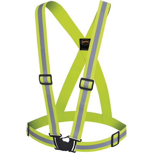 5497 Safety Sash, High Visibility Lime-Yellow, Silver Reflective Colour, One Size Planification Entrepots Molloy