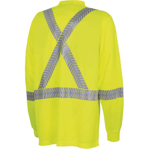 6905A Chandail de s&eacute;curit&eacute; &agrave; manches longues ultra respirant et ultra frais, T-petit, Jaune lime haute visibilit&eacute; Planification Entrepots Molloy