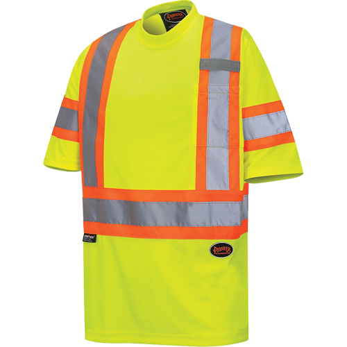 6971 T-shirt de s&eacute;curit&eacute; en il-de-perdrix, Polyester, T-petit, Jaune lime haute visibilit&eacute; Planification Entrepots Molloy