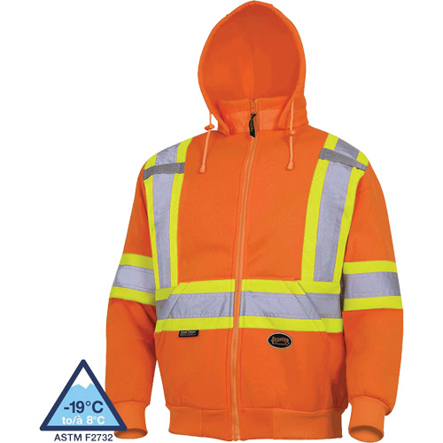 6924 Hoodie, Small, High Visibility Orange Planification Entrepots Molloy