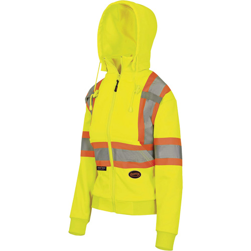 6925W Chandail &agrave; capuche avec fermeture &eacute;clair pour femme, T-petit, Jaune haute visibilit&eacute; Planification Entrepots Molloy