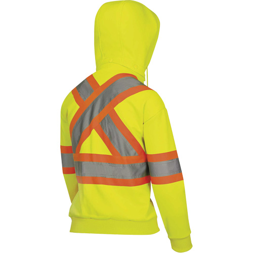 6925W Chandail &agrave; capuche avec fermeture &eacute;clair pour femme, T-petit, Jaune haute visibilit&eacute; Planification Entrepots Molloy