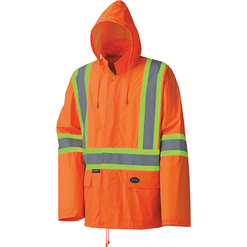 5598 Combinaison de pluie imperm&eacute;able et l&eacute;g&egrave;re, Polyester/PVC, Petit, Orange haute visibilit&eacute; Planification Entrepots Molloy