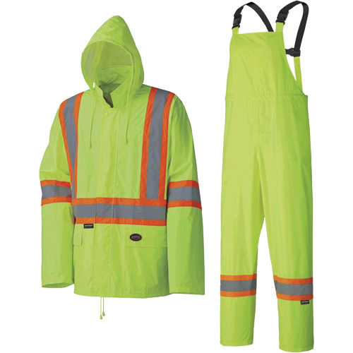 5599 Combinaison de pluie imperm&eacute;able et l&eacute;g&egrave;re, Polyester/PVC, T-petit, Jaune lime haute visibilit&eacute; Planification Entrepots Molloy