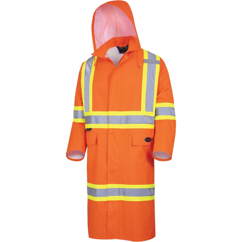5630 Manteau long imperm&eacute;able The Rock 300D, Polyester, Petit, Orange haute visibilit&eacute; Planification Entrepots Molloy