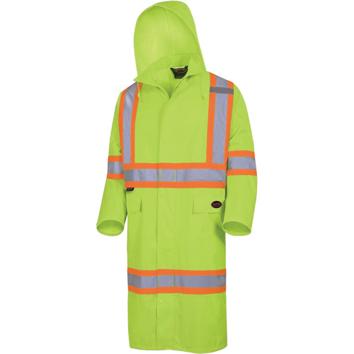 5631 Manteau long imperm&eacute;able The Rock 300D, Polyester, Petit, Jaune lime haute visibilit&eacute; Planification Entrepots Molloy