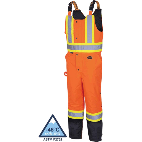 5040BB Salopettes matelass&eacute;es imperm&eacute;ables, Polyester, T-petit, Noir/Orange haute visibilit&eacute; Planification Entrepots Molloy