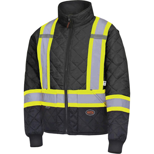 5017 Quilted Freezer Jacket, Polyester, Black, X-Small Planification Entrepots Molloy