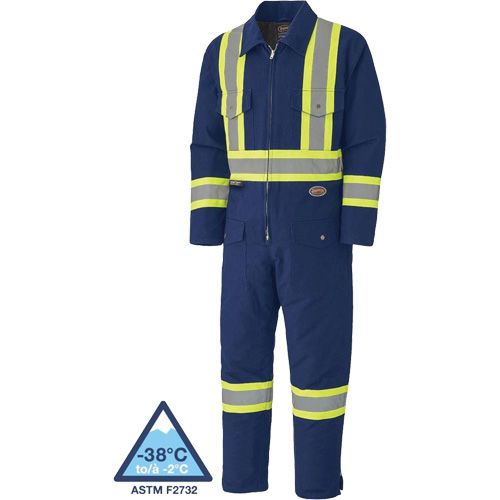 5539A Quilted Duck Coveralls, Small, Navy Blue Planification Entrepots Molloy