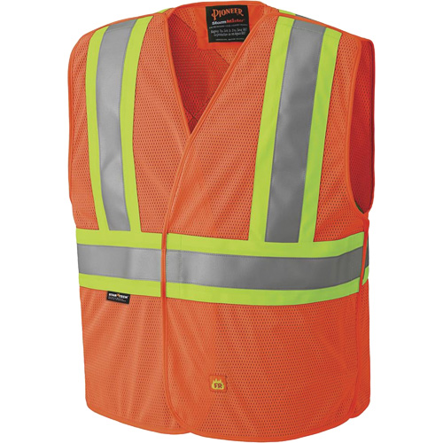 6914A Veste de s&eacute;curit&eacute; ignifug&eacute;e, Orange haute visibilit&eacute;, Moyen/Petit, Polyester Planification Entrepots Molloy