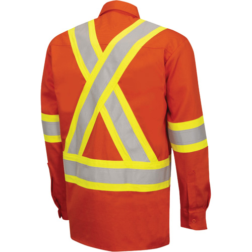 7743 Chemise de s&eacute;curit&eacute; ignifug&eacute;e FR-Tech, Petit, Orange haute visibilit&eacute; Planification Entrepots Molloy