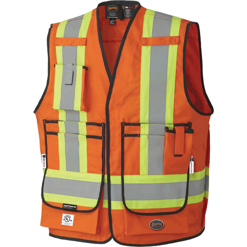 7732 Veste d'arpenteur ignifuge et r&eacute;sistant aux arcs &eacute;lectriques FR-Tech, Petit, Orange haute visibilit&eacute;, 9,7 cal/cm² Planification Entrepots Molloy