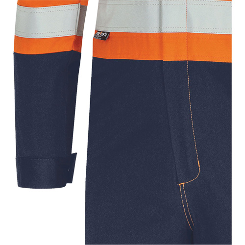 7702BB Combinaison de s&eacute;curit&eacute; FR-Tech 2 tons, Taille 36, Bleu marin/Orange, 10 cal/cm² Planification Entrepots Molloy