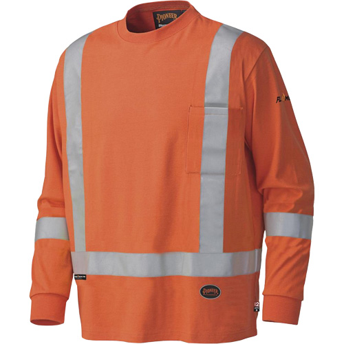 339SFA Chemise de s&eacute;curit&eacute; &agrave; manches longues ignifuge, Petit, Orange haute visibilit&eacute; Planification Entrepots Molloy