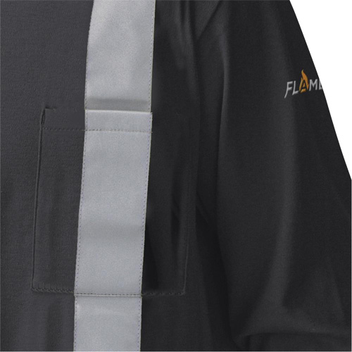 340SFA Flame-Resistant Long-Sleeved Safety Shirt, Small, Black Planification Entrepots Molloy